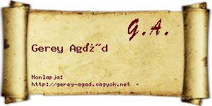 Gerey Agád névjegykártya
